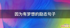 因为有梦想的励志句子