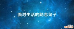 面对生活的励志句子
