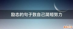 励志的句子致自己简短努力