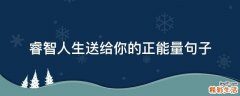 睿智人生送给你的正能量句子
