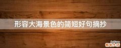 形容大海景色的简短好句摘抄