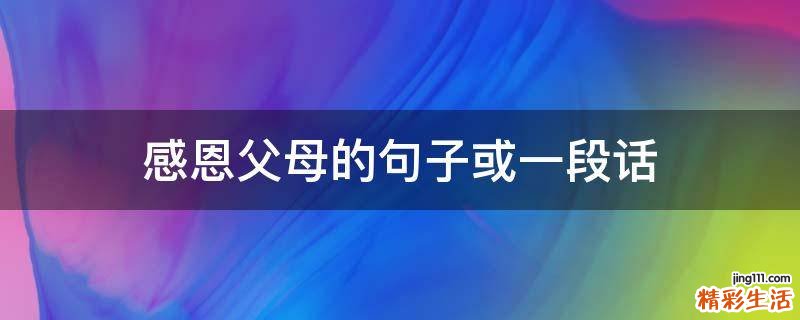 感恩父母的句子或一段话