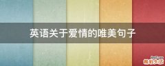 英语关于爱情的唯美句子