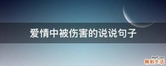 爱情中被伤害的说说句子