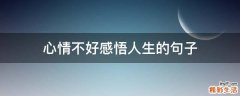心情不好感悟人生的句子