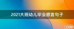 2021大班幼儿毕业感言句子