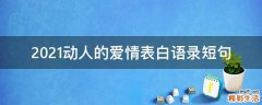 2021动人的爱情表白语录短句