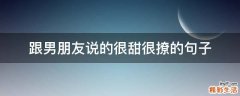 跟男朋友说的很甜很撩的句子