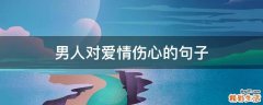 男人对爱情伤心的句子