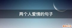 两个人爱情的句子