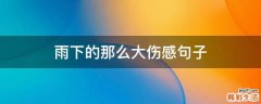雨下的那么大伤感句子
