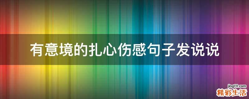 有意境的扎心伤感句子发说说
