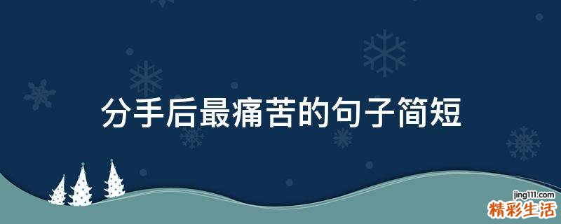 分手后最痛苦的句子简短
