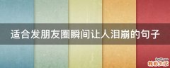 适合发朋友圈瞬间让人泪崩的句子