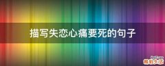描写失恋心痛要死的句子