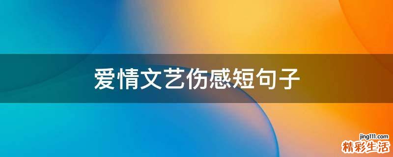 爱情文艺伤感短句子