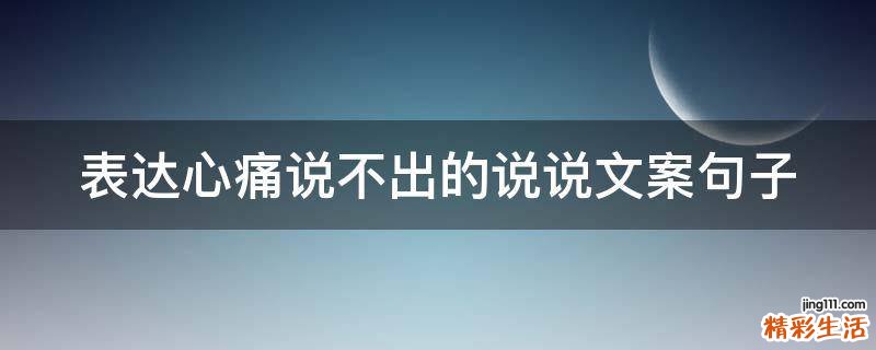 表达心痛说不出的说说文案句子