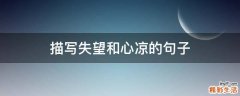 描写失望和心凉的句子