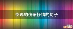 夜晚的伤感抒情的句子