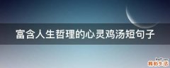 富含人生哲理的心灵鸡汤短句子