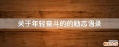 关于年轻奋斗的的励志语录