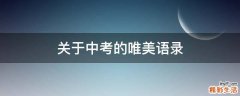 关于中考的唯美语录