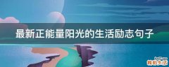 最新正能量阳光的生活励志句子