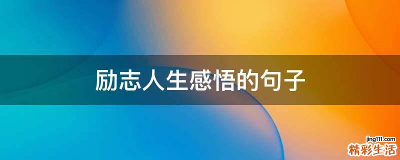 励志人生感悟的句子