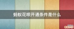 蚂蚁花呗开通条件是什么