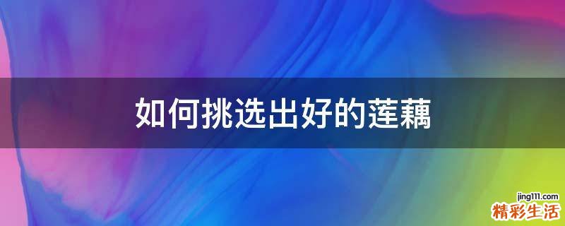 如何挑选出好的莲藕