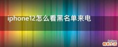 iphone12怎么看黑名单来电