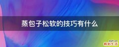 蒸包子松软的技巧有什么