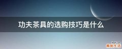 功夫茶具的选购技巧是什么