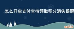 怎么开启支付宝待领取积分消失提醒