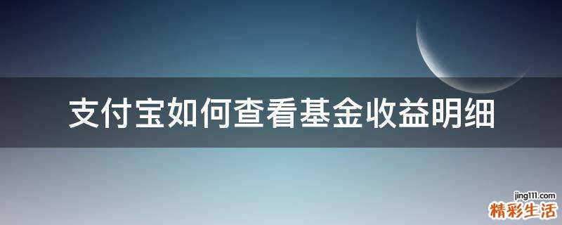 支付宝如何查看基金收益明细