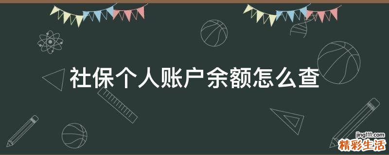 社保个人账户余额怎么查