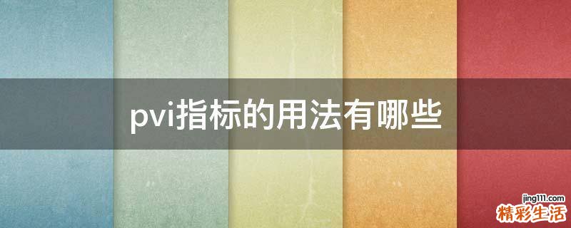 pvi指标的用法有哪些