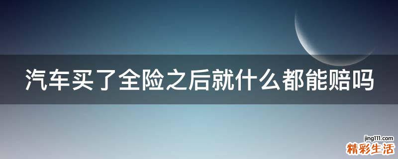 汽车买了全险之后就什么都能赔吗
