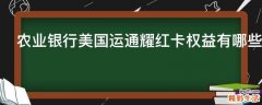 农业银行美国运通耀红卡权益有哪些