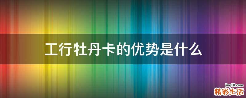 工行牡丹卡的优势是什么