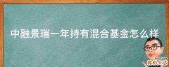 中融景瑞一年持有混合基金怎么样