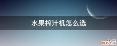 水果榨汁机怎么选