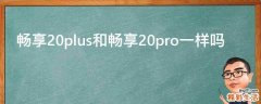 畅享20plus和畅享20pro一样吗