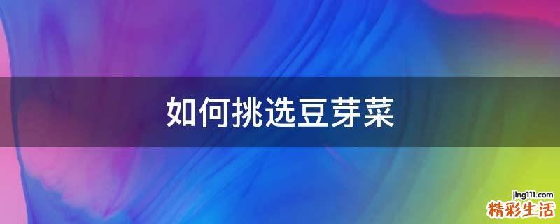 如何挑选豆芽菜