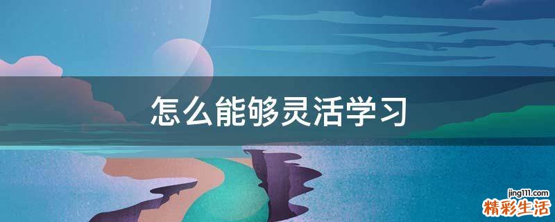 怎么能够灵活学习