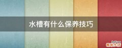 水槽有什么保养技巧