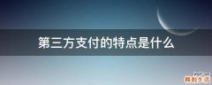 第三方支付的特点是什么
