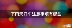 下雨天开车注意事项有哪些