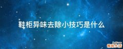 鞋柜异味去除小技巧是什么