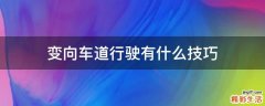 变向车道行驶有什么技巧